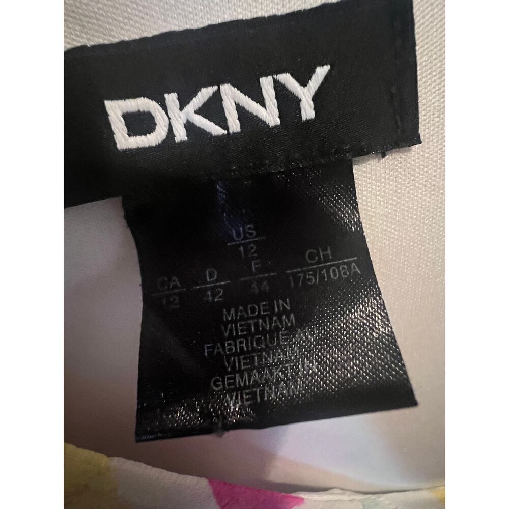 DKNY FLORAL SHORT chiffon TUNIC SUNDRESS WOMENS SIZE 12 - Picture 3 of 8